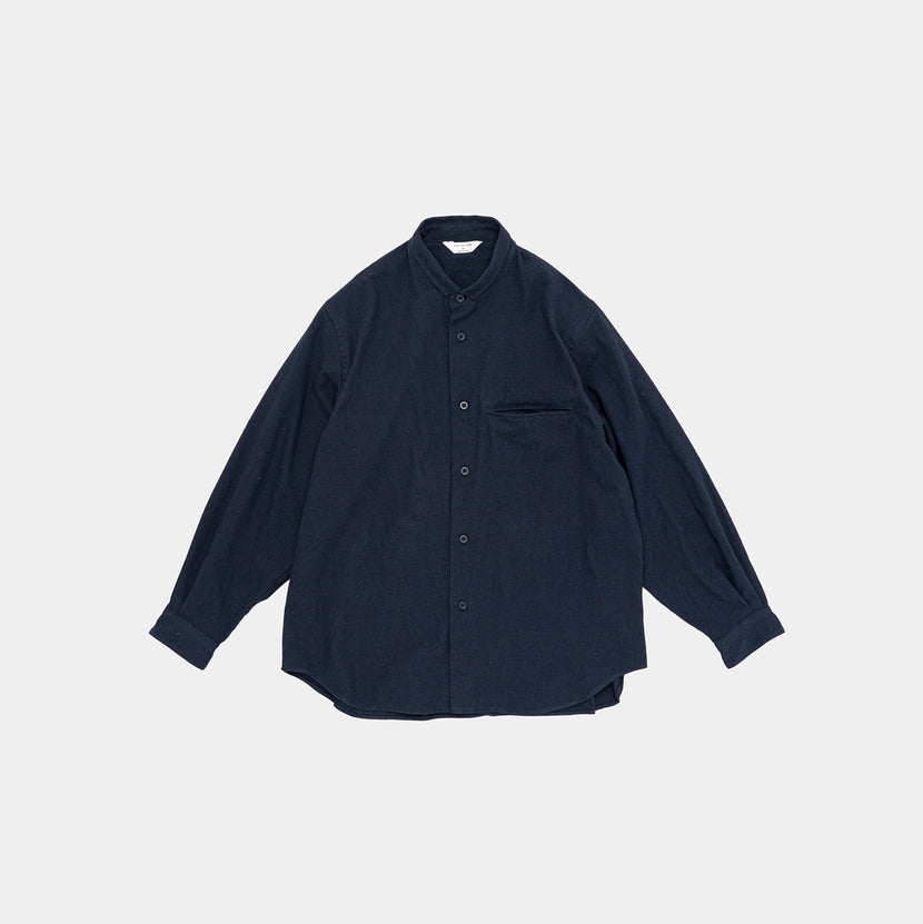 Still by Hand - Silk nep twill shirt - Deep blue
