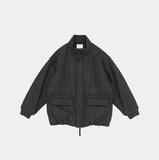 Still by Hand - Padded wool blouson - Charcoal