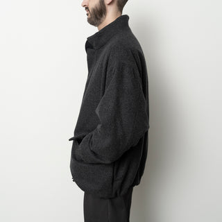 Still by Hand - Padded wool blouson - Charcoal