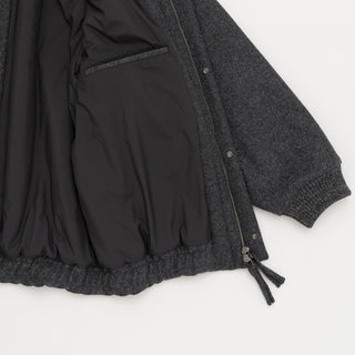 Still by Hand - Padded wool blouson - Charcoal