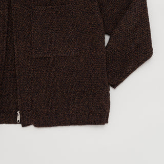 Still by Hand - 5G knitted blouson - Melange Brown