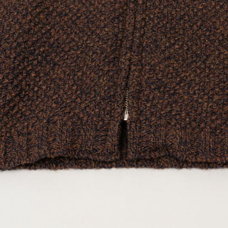 Still by Hand - 5G knitted blouson - Melange Brown