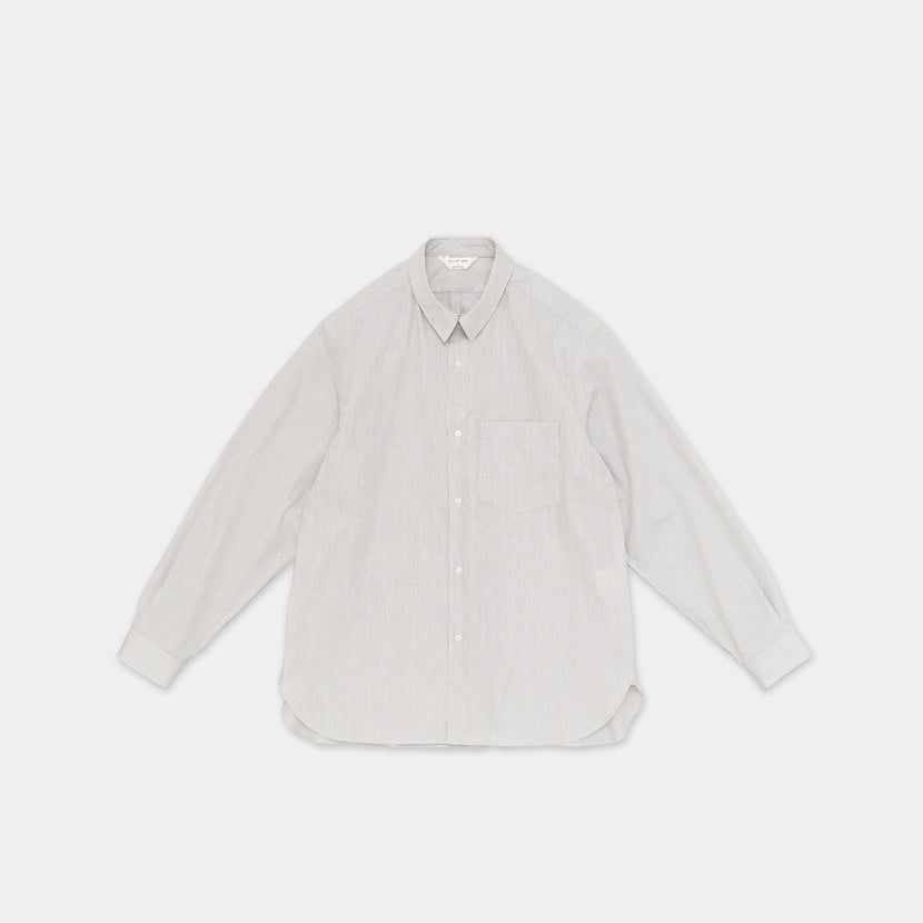 Still by Hand - Regular collar shirt - Grey stripe