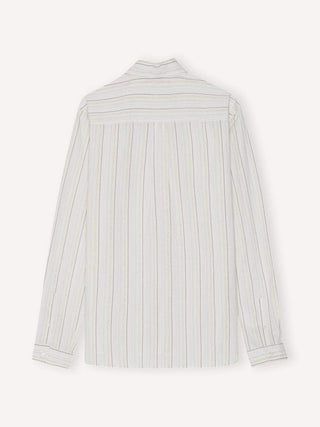 Vue arrière de la chemise à rayures en ivoire de Libertine-Libertine, SS25.