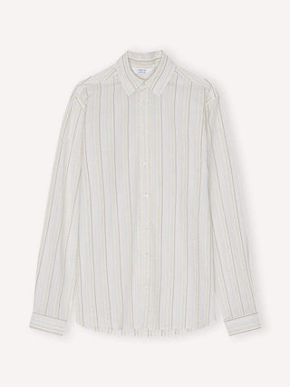 Chemise à rayures en ivoire de Libertine-Libertine, partie avant, SS25.