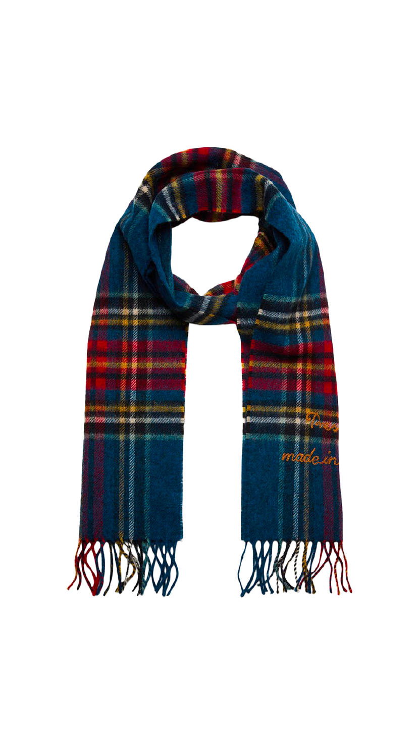 President's - Scarf P'S Tartan Check - Blue/Red/ Yellow