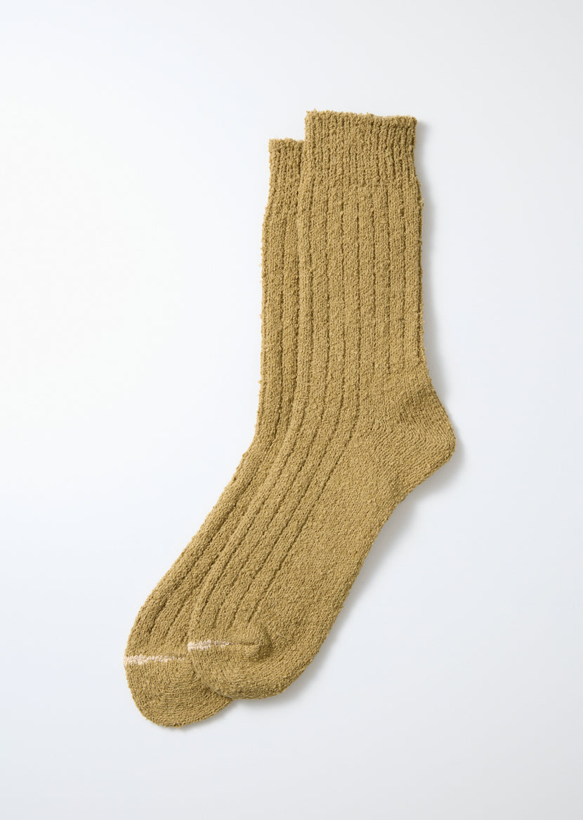 Rototo - R1613 Recycled Cotton Boucle Crew Socks - Khaki