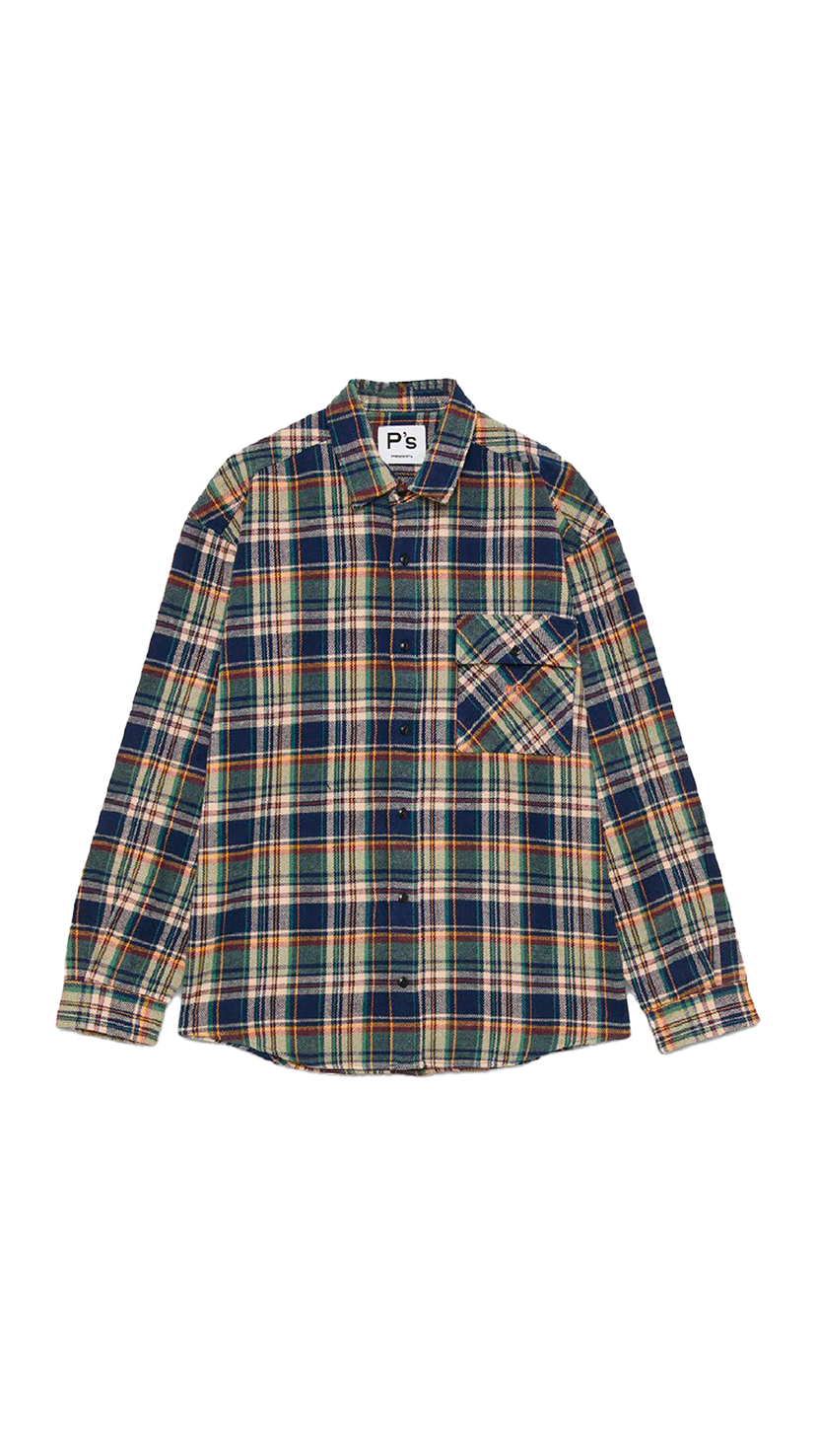 President's - Shirt Kith P'S Flannel Check Brushed - Blue/Gold