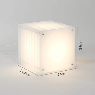 Dimensions de la lampe Bangoi Banga - Lop - Big Square - Milky indiquées sur l'image, montrant ses proportions parfaites pour tout espace.