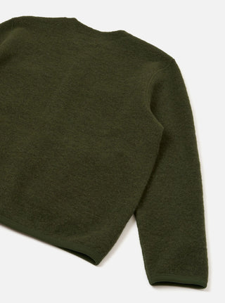 Wool Fleece Cardigan - Olive