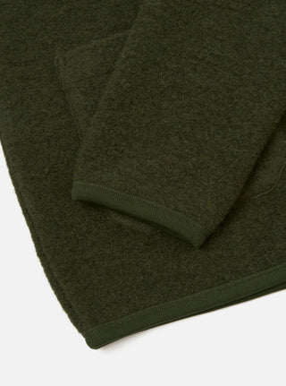 Wool Fleece Cardigan - Olive