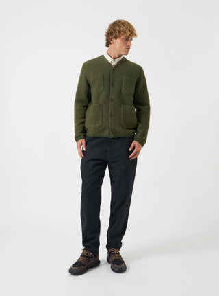 Wool Fleece Cardigan - Olive