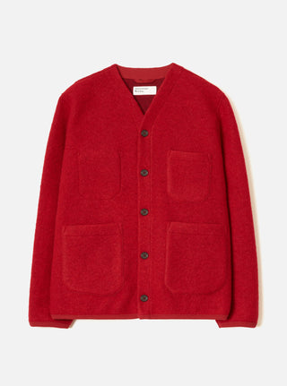 Wool Fleece Cardigan - Scarlet