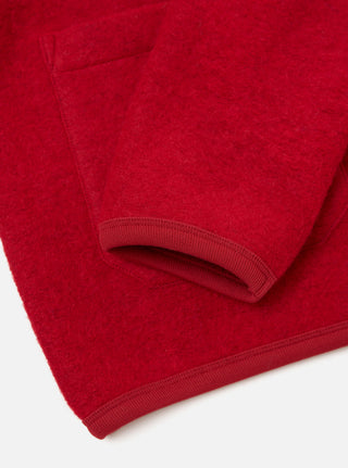 Wool Fleece Cardigan - Scarlet