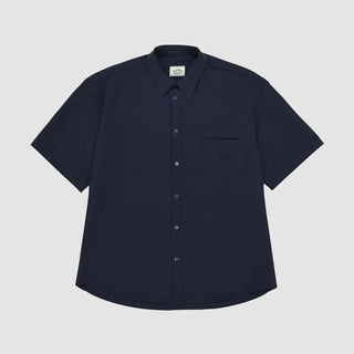 Kappy - Seersucker Half Shirt - Navy