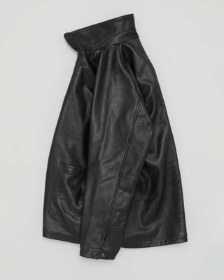 Leather Half Coat - Brown Charcoal