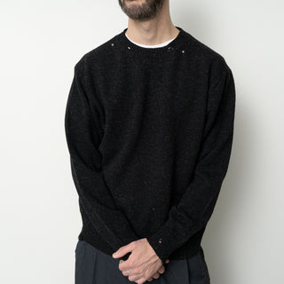 Still by Hand - Punched shetland sweater - Khaki
