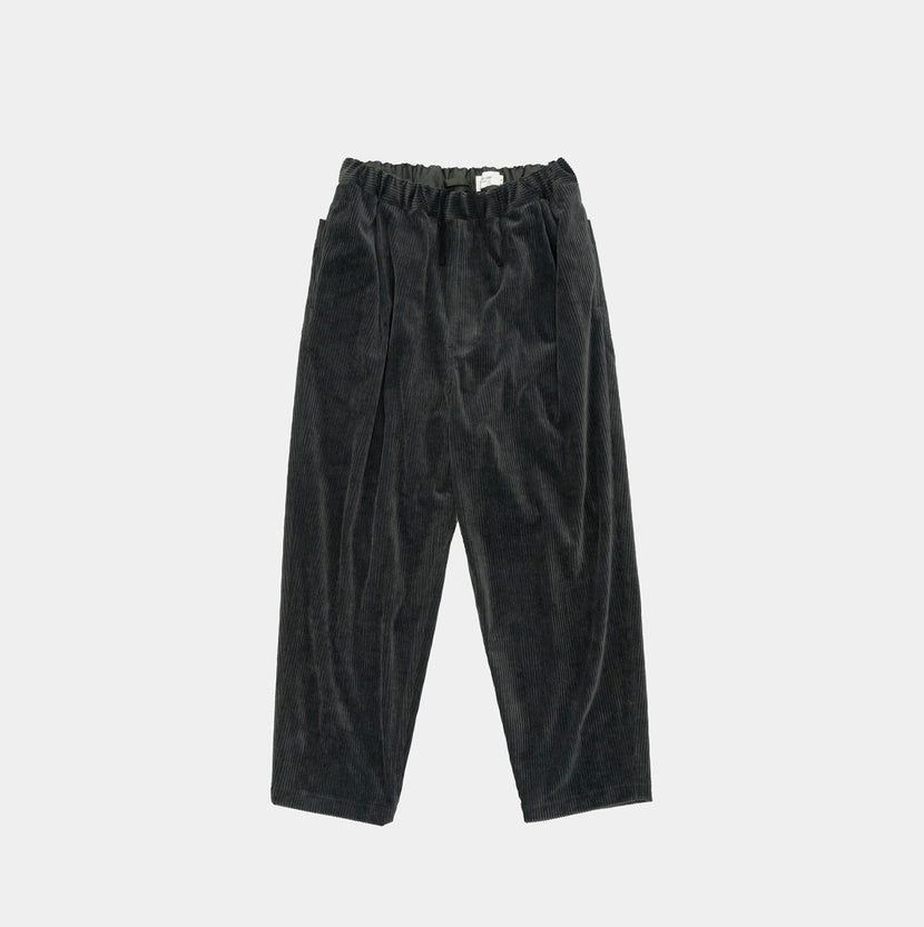 Still by Hand - Corduroy easy pants - Blue Charcoal