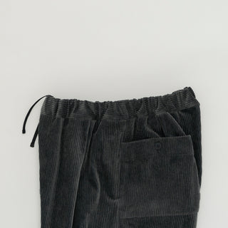 Still by Hand - Corduroy easy pants - Blue Charcoal