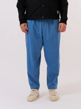 Universal works - Herringbone Track pant - washed Indigo