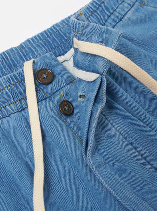 Universal works - Herringbone Track pant - washed Indigo