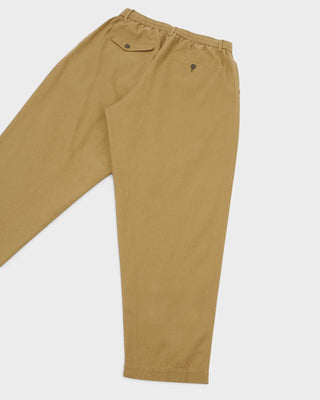 Brushed Moleskin Pleated Track Pant - Sand