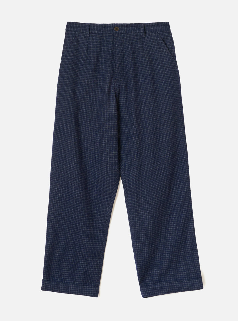 Bobby Wool Mix Super Chino - Navy Check