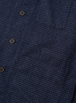 Bobby Wool Mix Bakers Overshirt - Navy Check