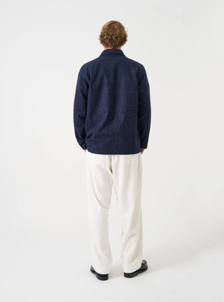 Bobby Wool Mix Bakers Overshirt - Navy Check