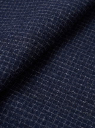 Bobby Wool Mix Bakers Overshirt - Navy Check