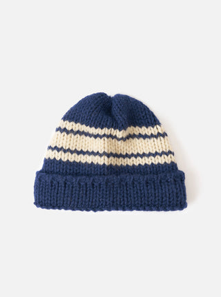 Chunky Knit Stripe - Lenny Hat - Navy
