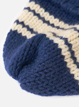 Chunky Knit Stripe - Lenny Hat - Navy