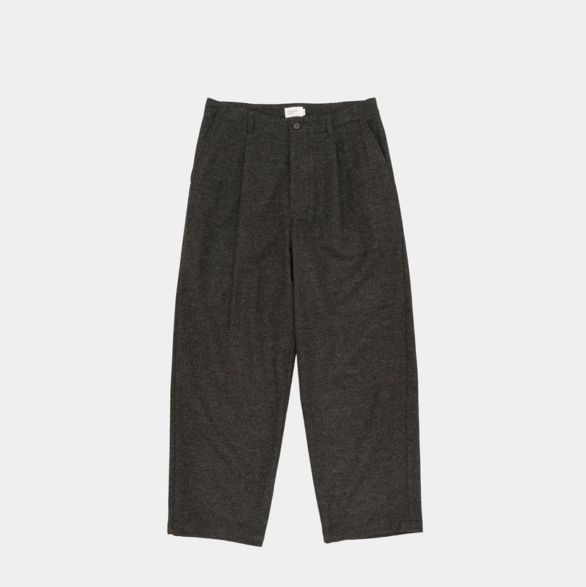 Still by Hand - W/N wide pants - Brown/Charcoal