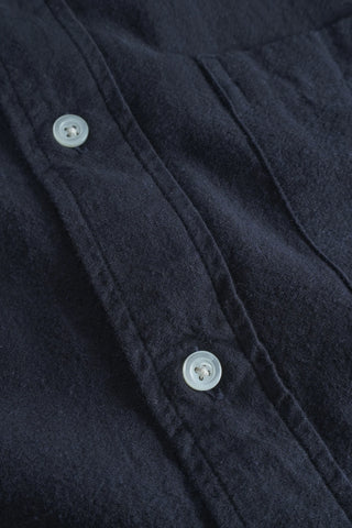 Algot Relaxed Cotton Linen Shirt Dark Navy