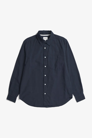 Algot Relaxed Cotton Linen Shirt Dark Navy