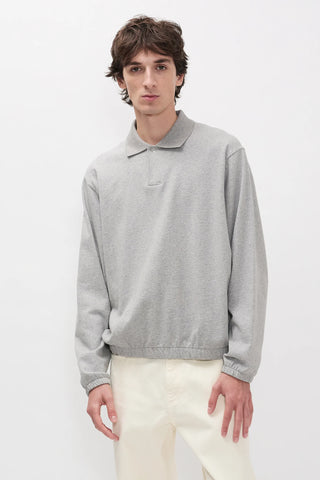 Norse Projects - Sylane relaxed Jersey polo - Grey melange