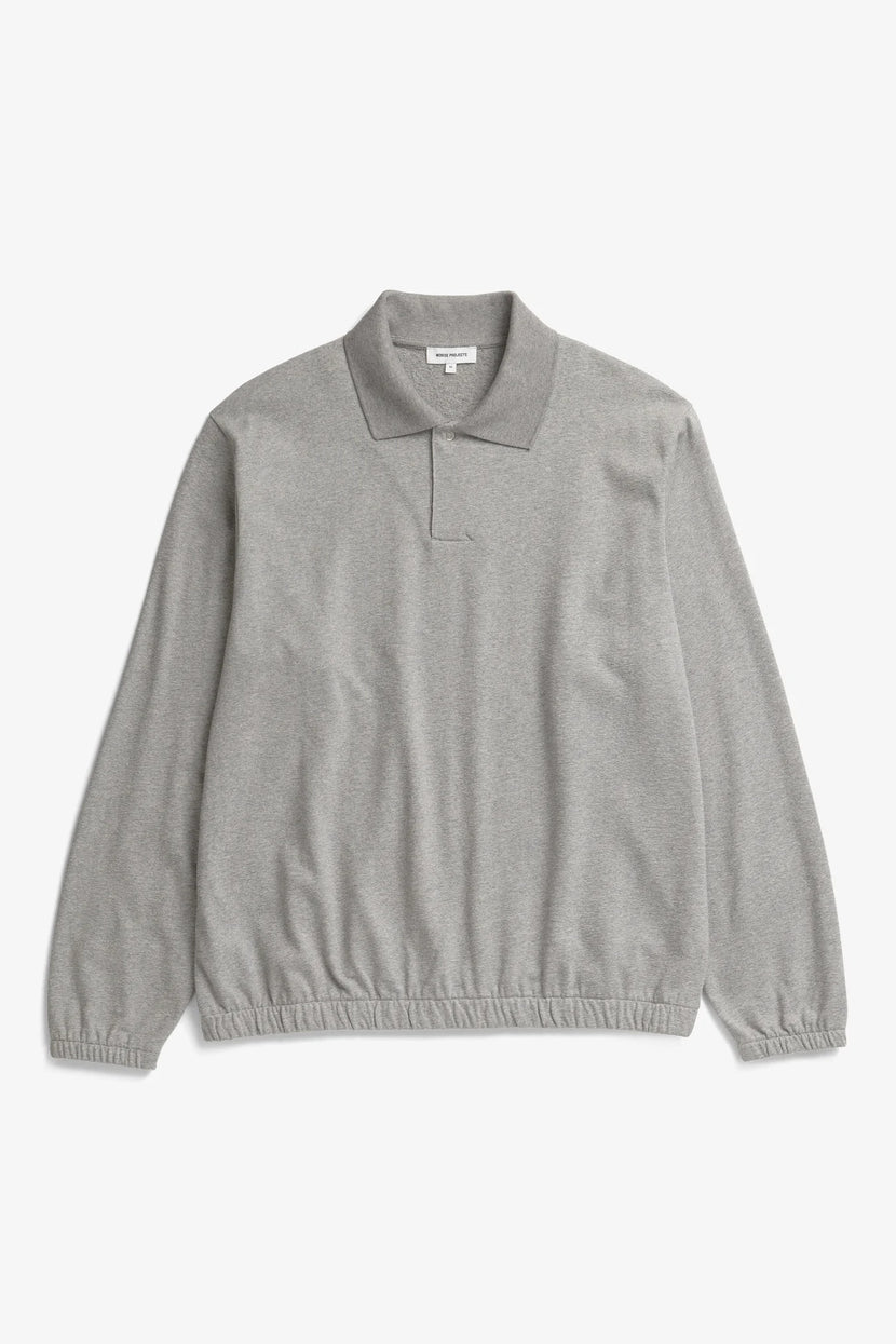 Norse Projects - Sylane relaxed Jersey polo - Grey melange