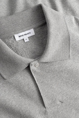 Norse Projects - Sylane relaxed Jersey polo - Grey melange