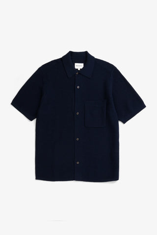 Norse Projects - Fredensborg Mercerised shirt - D.navy