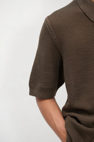 Norse Projects - Fredensborg Mercerised Cotton Knitted shirt - Coffee