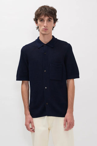 Norse Projects - Fredensborg Mercerised shirt - D.navy