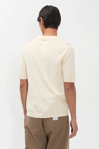 Norse Projects - Anholt cotton paper polo - Ecru