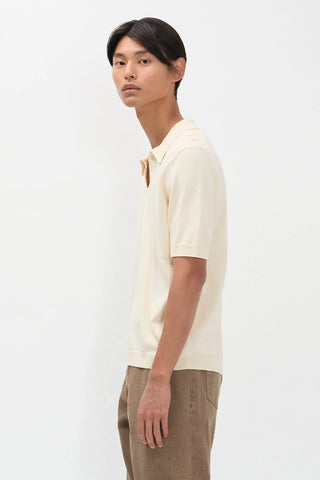 Norse Projects - Anholt cotton paper polo - Ecru