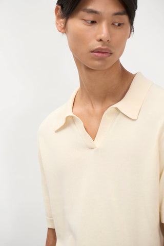 Norse Projects - Anholt cotton paper polo - Ecru