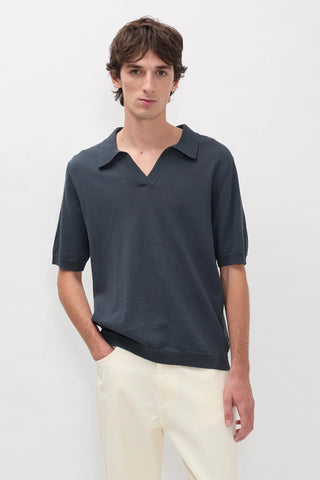 Norse Projects - Anholt cotton paper polo - Graphite