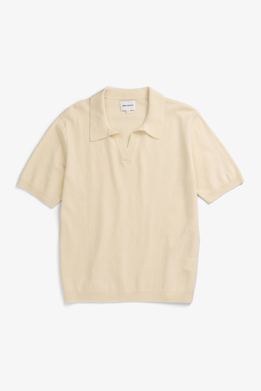 Norse Projects - Anholt cotton paper polo - Ecru