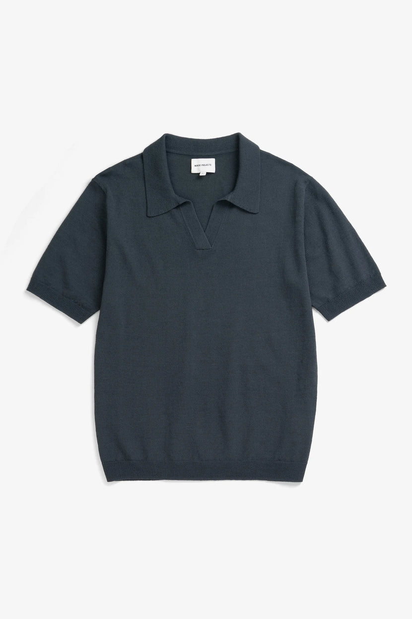 Norse Projects - Anholt cotton paper polo - Graphite
