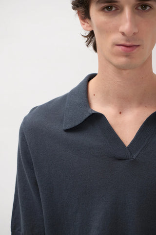 Norse Projects - Anholt cotton paper polo - Graphite