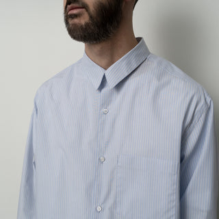 Still by Hand - Regular collar shirt - Grey stripe