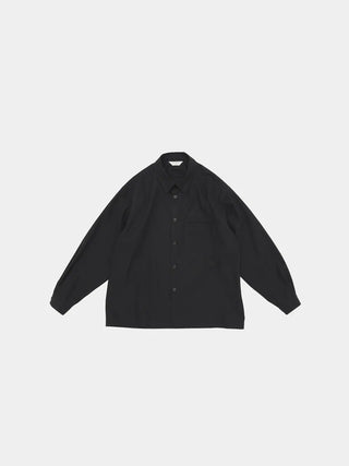 Cotton Twill Shirt Jacket - Ink Black